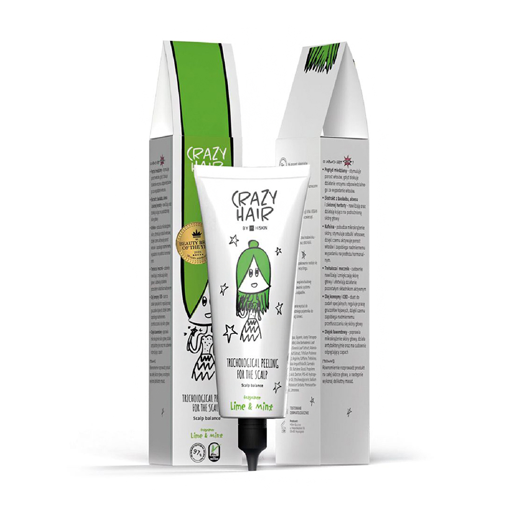Трихологічний пілінг для шкіри голови HiSkin Crazy Hair Trichological Peeling Lime &amp; Mint, 100 мл